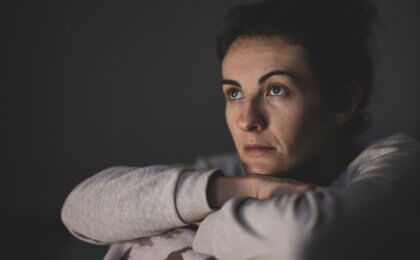 Woman suffering from negative self talk