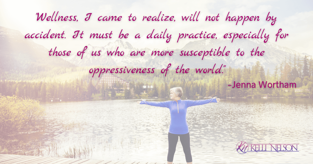 Wellness will not happen by accident Quote by Jenna Wortham: Wellness, I came to realize, will not happen by accident. It must be a daily practice, especially for those of us who are more susceptible to the oppressiveness of the world.