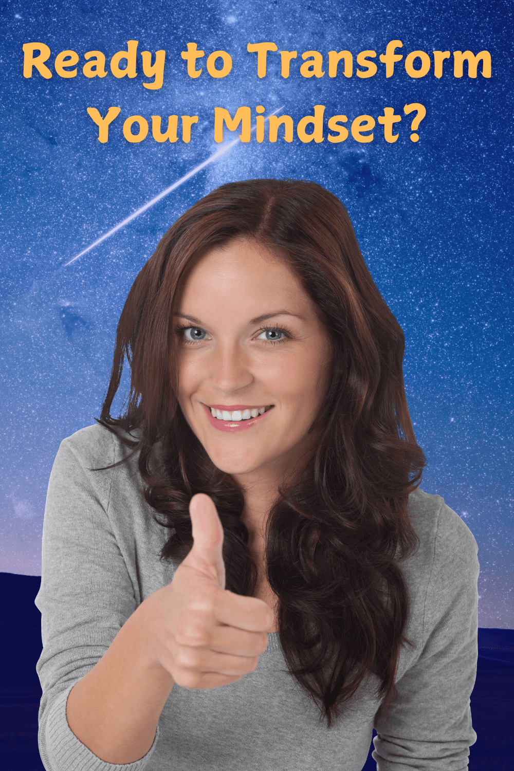 5-Day Mindset Challenge Smiling woman with a thumbs and headline: Ready to Transform Your Mindset?