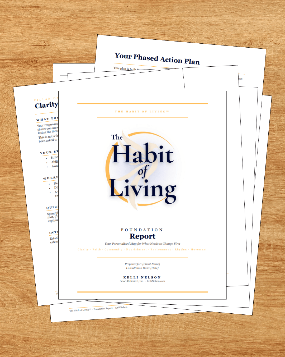 The Habit of Living Foundation Assessment &mdash; personalized report, action plan, and consultation materials